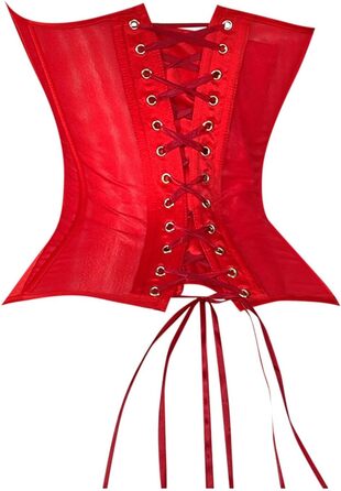 Корсаж дамський середньовічний, сексуальний костюм пірата для жінок, бюстгальтер для великих грудей, фігуроформуюча білизна, ідеально як спідня білизна, жіноча білизна, карнавальний/геловінський костюм, костюм пірата, шейпвеар (XL, червоний)