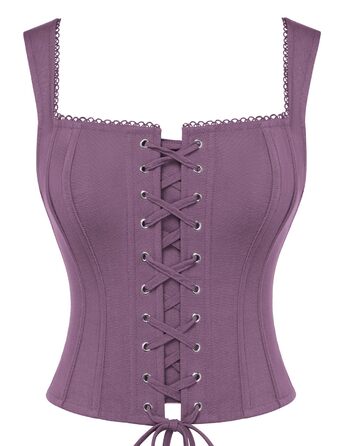 Жіночий корсет-топ SCARLET DARKNESS з шнурівкою, стиль Ренесанс, Пірат, Готика, бюстєль (14, фіолетовий)