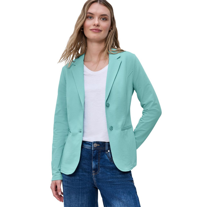 Жіночий базовий блейзер Street One з джерсі, колір Misty Mint, розмір 40