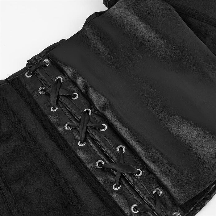 Жіночий корсет Grebrafan на блискавці з штучної шкіри, чорний (32-34)