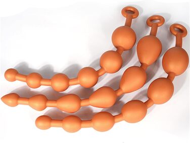 Анальні кульки з силікону Axcroo Extra Langer: набір з 6 кульок, стимулятор простати, анатомічний дилататор для жінок та чоловіків (42 см)