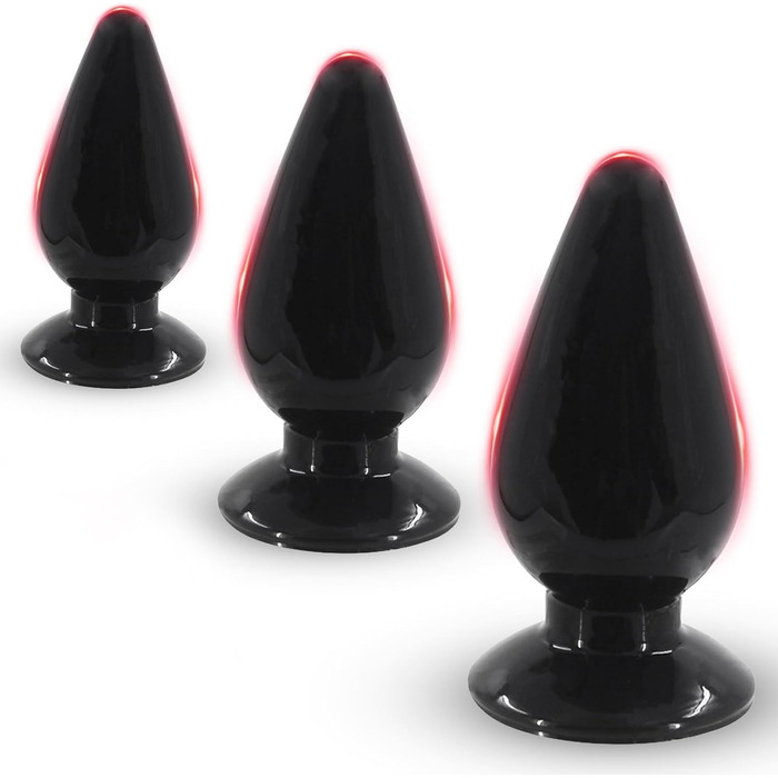 Анальний плагін великого розміру 3 в 1, набір анальних куль, секс-іграшка для пар (чорний)