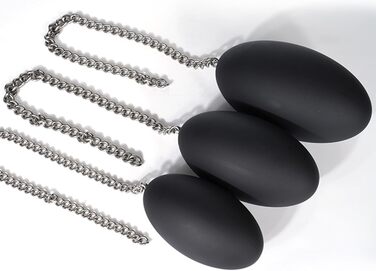 Анальний плаг з нержавіючої сталі з ланцюжком, анальний м'яч, кулі для ануса, великі овальні анальні плаги, анальні кулі трьох розмірів, анальний дилататор з великим анальним м'ячем. Іграшки для дорослих для чоловіків та жінок (M)