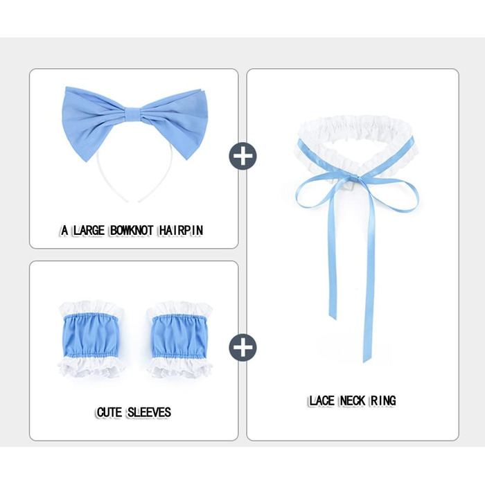 Костюм горничної SINROYEE: сексуальний косплей з мереживом, костюм аніме, комплект нижньої білизни, блакитний та білий, універсальний розмір