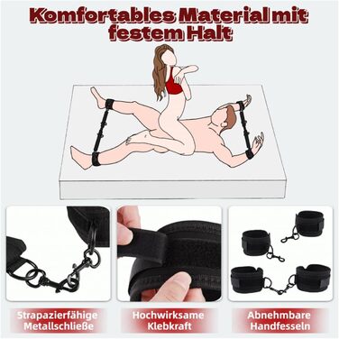 Розпірка для бондажу з металу, наручники та кайдани для ніг BDSM для пар (чорний)