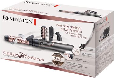 Фен-щітка для волосся Remington Curl-Straight D5707 з іонізацією, 2200 Вт, набір для завивки та випрямлення (дифузор, концентrator, кругла щітка 45мм)