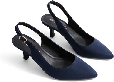 Жіночі туфлі-човники Dream Pairs Slingback на підборах, темно-сині замшеві, розмір 39 EU