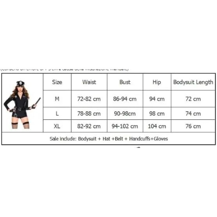 Костюм поліцейського для дорослих, чорний, для рольових ігор та свят, M-XL