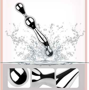 Анальний стимулятор SMGKB з нержавіючої сталі - подвійний дилда для жінок, чоловіків та пар. Стимулятор G-точки, анальні кулі. Інтимні іграшки для дорослих