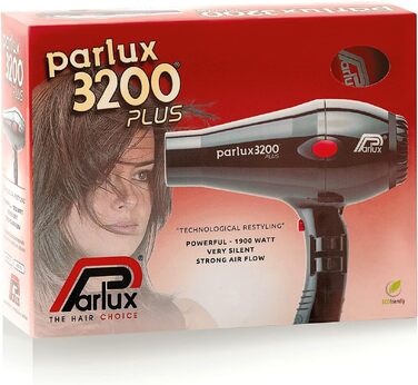 Професійний фен для волосся Parlux 3200 Plus Black для жінок та чоловіків, для догляду та стайлінгу, модель 995-36016