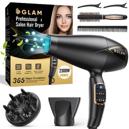 Професійний фен для волосся GLAM Profi 2300W з іонізацією, AC-мотором, дифузором та концентратором