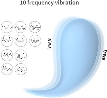 Вібратор з дистанційним керуванням через додаток, 10 режимів вібрації для жінок, портативний G-Spot, для пар (блакитний)