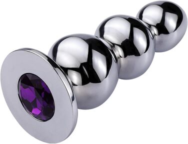 Анальний сталевий плагін Soarvlorfy: маленька та велика куля, анальний дildo, стимулятор G-точки, для чоловіків та жінок, срібло (L, срібло)