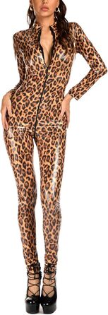 Латексний костюм-комбінезон PIIKNUO для жінок, жовтий, повна сукня, облягаючий, сексуальний, на блискавці