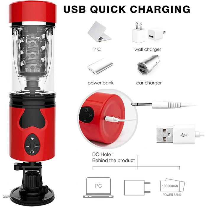 Автоматичний електричний статевий аксесуар для чоловіків з 5 телескопічними функціями та 3 швидкостями, з 3D силіконовою вагіною