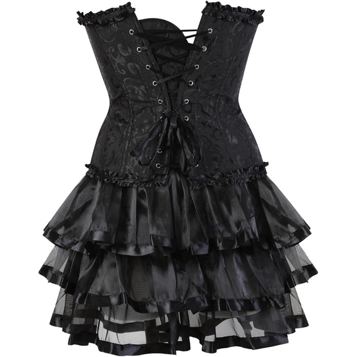 Корсетне плаття в готичному стилі Moulin Rouge, корсет, спідниця, великі розміри S-3XL (XL, 01 Темно-синій)