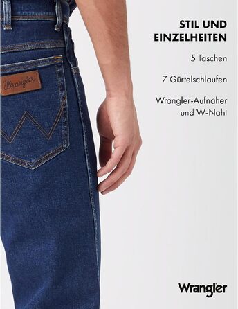 Чоловічі джинси Wrangler Texas Authentic Straight Fit, колір Darkstone Blue, 36W / 30L
