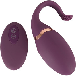ORION Bullet-Ei - інтимний масажер для жінок та чоловіків, 7 режимів вібрації, з петлею та пультом керування, мідний дизайн, фіолетовий колір