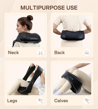Масажер для шиї та плечей Shiatsu з інфрачервоним підігрівом, електричний масажер для спини з адаптерами для дому та авто
