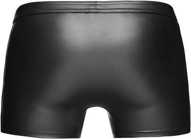 Чорні чоловічі шорти з еластичної шкіри Wetlook з блискавкою - еротична білизна, розмір M