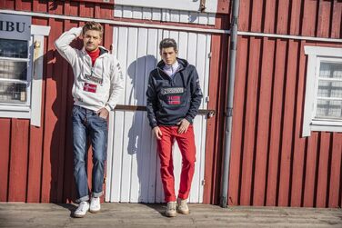 Чоловіча толстовка на блискавці з капюшоном Geographical Norway Gymclass, теплий світшот з кишенею-кенгуру, бордовий (M)