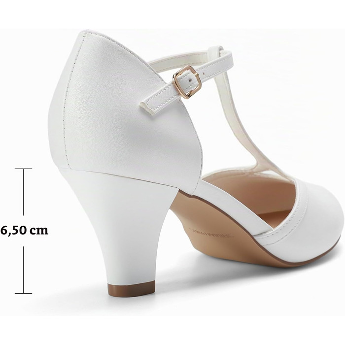 Жіночі туфлі-човники Dream Pairs з Т-подібним ремінцем, білі, розмір 39 EU