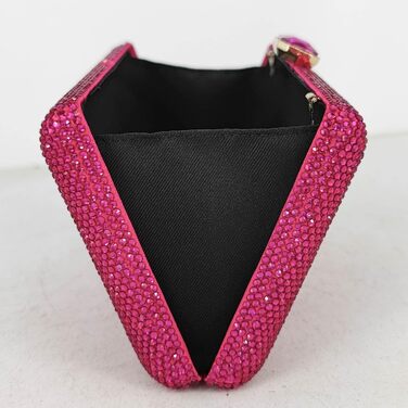 Жіночий вечірній клатч Boutique De FGG з кристалами та стразами для весіль та вечірок, міні-сумка для нареченої, колір фуксія