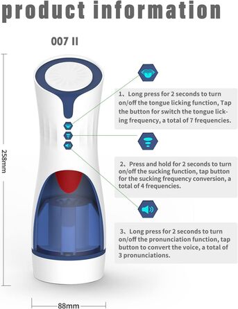Електричний мастурбатор JFRong з автоматичним керуванням, 7 функцій лизання та 4 функції всмоктування для чоловіків