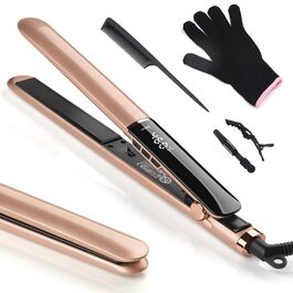 Випрямляч для волосся UNOBEY Ceramic Straight 2 в 1 для гладкого та блискучого волосся, керамічний стайлер для випрямлення та завивки, 150°C-230°C, антифриз ефект, колір рожеве золото