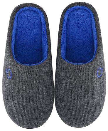 Зимові теплі капці Mishansha унісекс з ефектом пам'яті (Memory Foam) для дому та вулиці, сіро-блакитні, розмір 44/45 EU