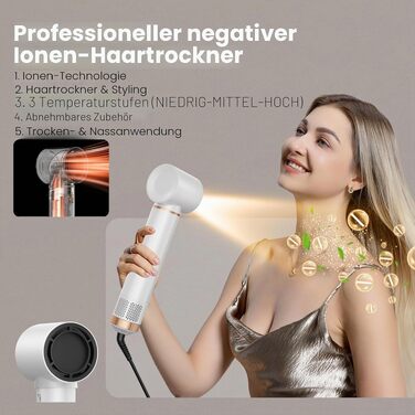 Набір стайлер для волосся 5 в 1 Haarstyler 1000W: фен, круглі щітки, вирівнювач та керлер для всіх типів волосся (чорний)