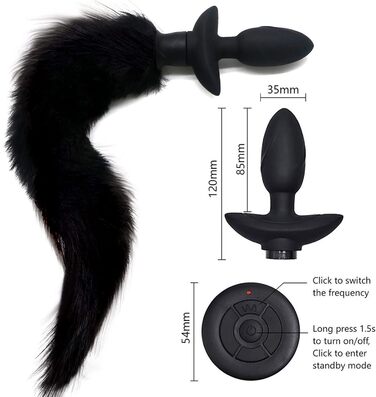 Анальні вібратори ChicLSQ з пультом дистанційного керування – силіконовий анальний плагін з пульта та вібрації, косплей, для жінок та чоловіків, розширювач ануса, чорний