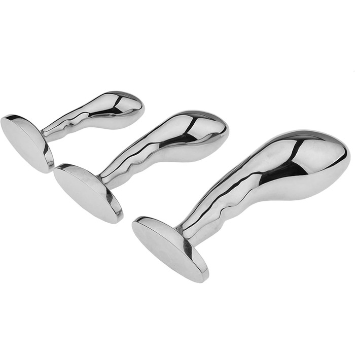 Анальний пробка Axcroo з нержавіючої сталі S/M/L з T-подібною основою, великий анальний дилататор, стимулятор простати, для чоловіків та жінок