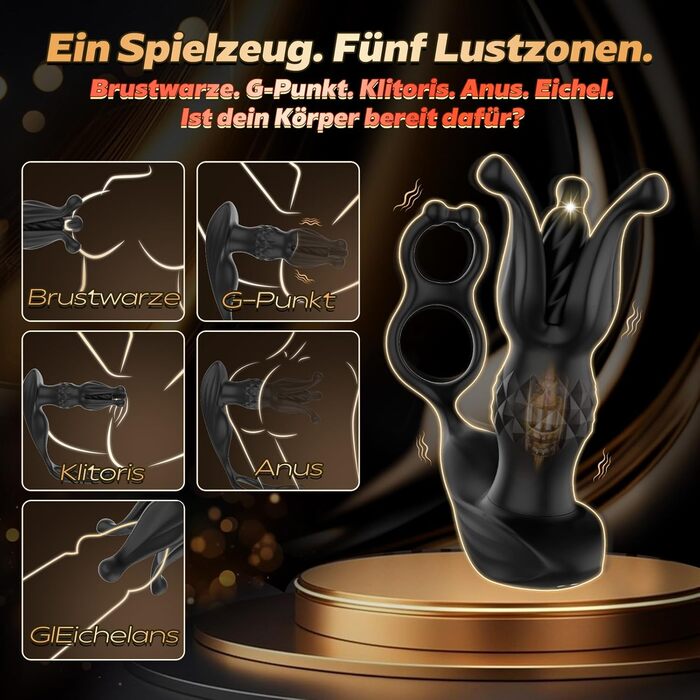 Вібратор для простати, анальний вібратор QRRQ з 9 режимами вібрації, USB зарядка, IPX6 водонепроникний, іграшка для чоловіків