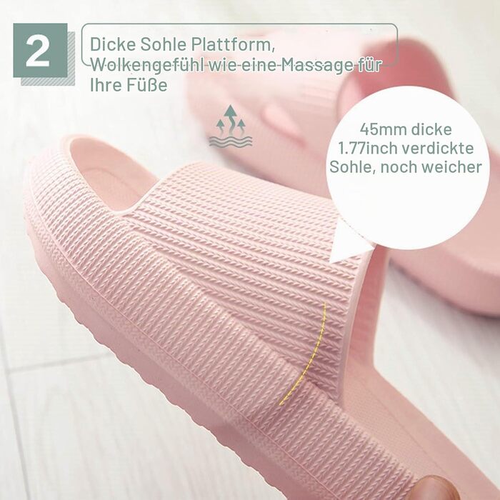 Ортопедичні капці Orthoslipper Original Wolkenschuhe з товстою м'якою підошвою, рожеві (розмір 42/43 EU)