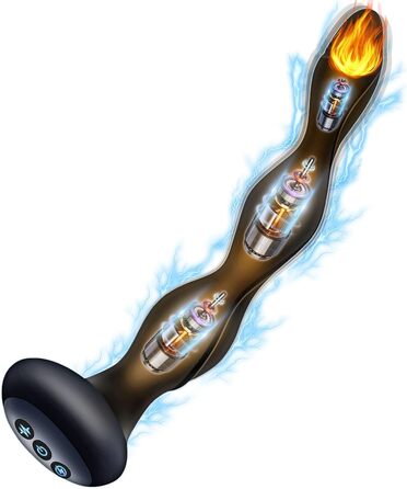 Анавібратор SXOVO з нагріванням, електростимуляція, 10 режимів вібрації та 5 режимів розряду. Підходить для чоловіків, жінок, пар. Матеріал: силікон.