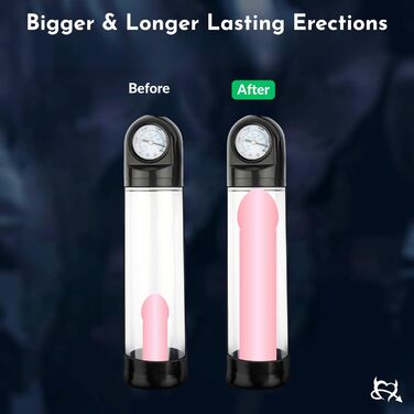 Пумпа для збільшення статевого члена з ручним приводом, 2 кільця, механізм натягу, барометричний дисплей, секс-іграшки для чоловіків, 22 см, прозора