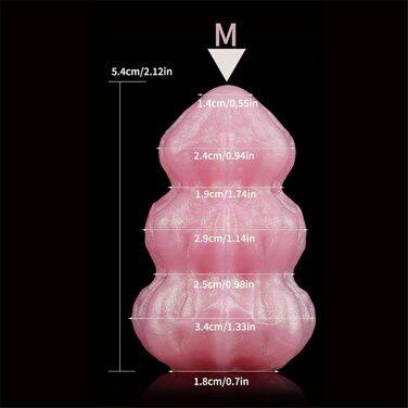 Анальні кульки з рідкого силікону Soarvlorfy (3 шт.) - стимулятори G-точки та простати, рожеві, M