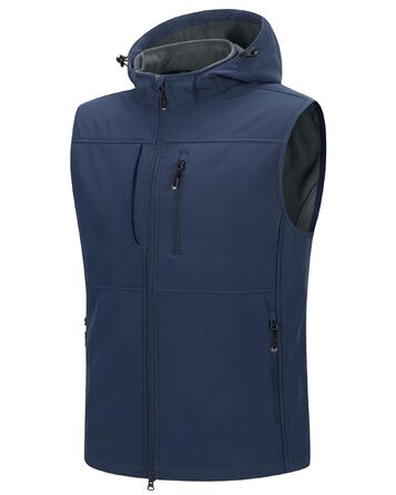 Чоловічий водонепроникний жилет Softshell для вулиці та роботи, темно-синій, розмір 3XL