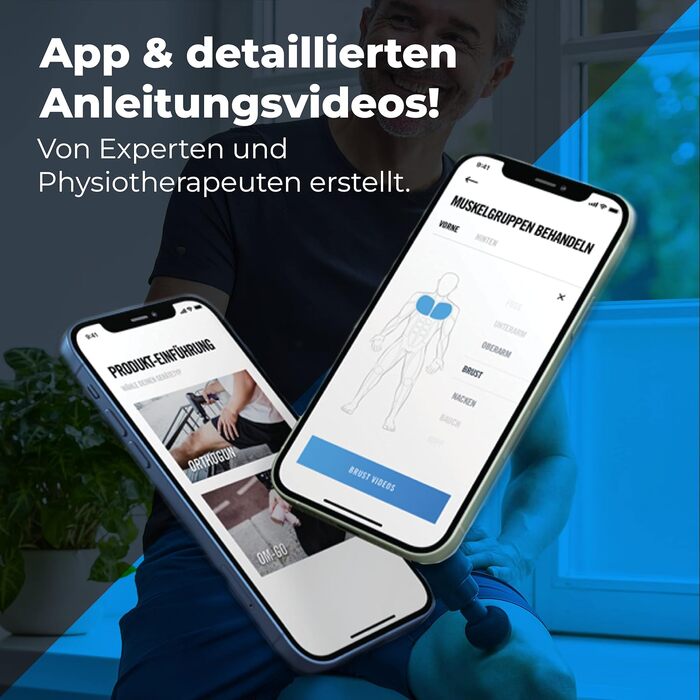 Перкусійний масажер OrthoMechanik® 3.0 OrthoGun: професійна масажна пістолет з додатком, 7 насадками, потужним двигуном 160W та кейсом для зберігання