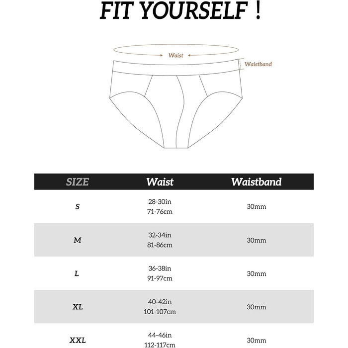 Слип чоловічий DAVID ARCHY з бамбука (XXL, 7 шт., багато кольорів) - м'яка підгузка без етикетки