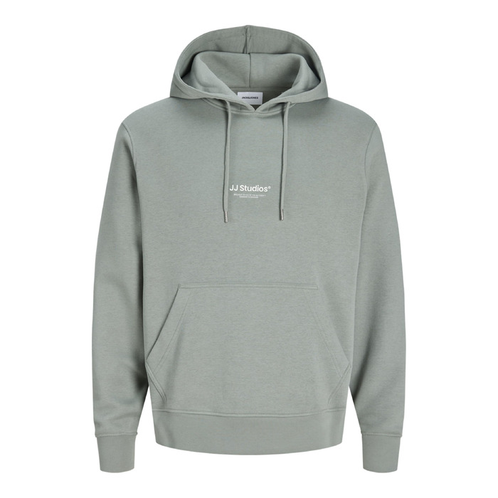 Чоловічий худі з принтом JACK & JONES з органічної бавовни, Normal Fit, колір Slate Gray, XXL
