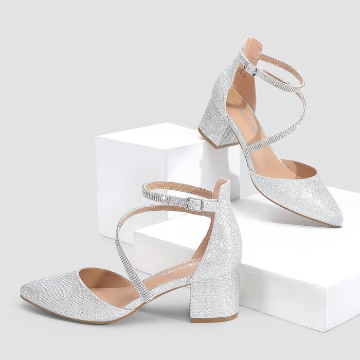 Жіночі туфлі-човники DREAM PAIRS із закритим носком, сріблясті, розмір 43 EU
