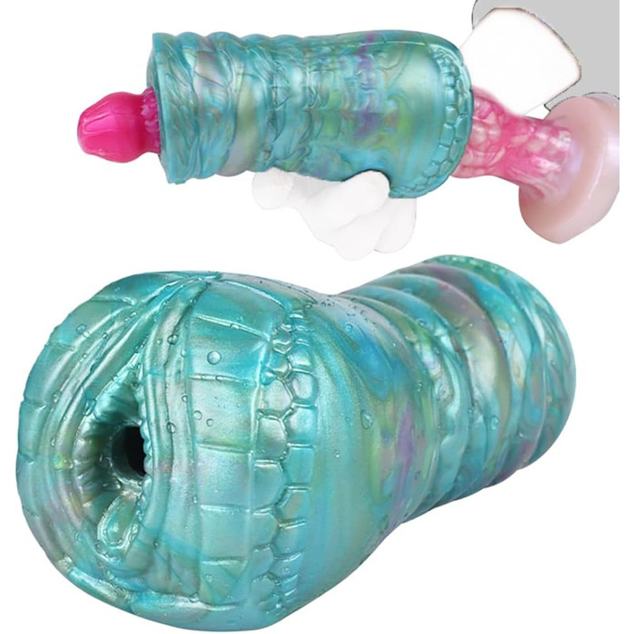 Іграшка для чоловіків Jixaxe Alien Monster - реалістична мастурбатор з вагінальним та анальним отвором