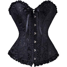 Жіночий корсетний топ: чорний, червоний, вінтажний, на Хелловін, 7XL