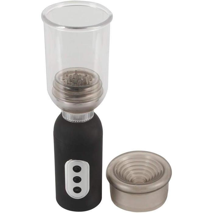 ORION Penispumpe - інтенсивний вакуумний насос для чоловіків, для тренування потенції, симуляції орального сексу, перезаряджається, прозорий/чорний (з 3 режимами всмоктування та 5 рівнями вібрації)