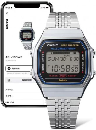 Наручний годинник Casio Vintage Iconic ABL-100WE-1AEF унісекс, сріблястий
