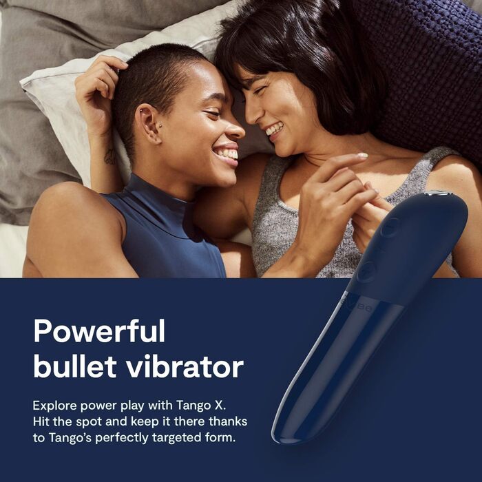 We-Vibe Tango X Bullet Вібратор для жінок: 8 режимів, 10 вібрацій, водонепроникний, синій (Midnight Blue) для подорожей