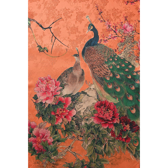 Жіночий халат Ledamon з квітковим принтом - довгий, класичний халат/піжама (один розмір, золотистий)