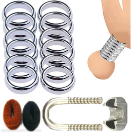 Сталевий кільце для яєчок 12X, кільце для пеніса, система бонджа для яєчок, розширювач яєчок, вага для яєчок, прес для яєчок, розширювач куль, CBT, сексуальні іграшки для чоловіків, комплект